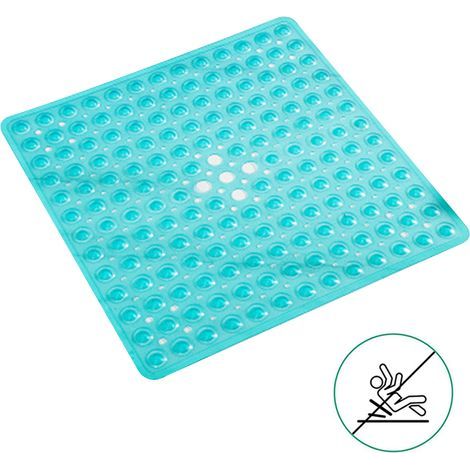 Duschmatte – Quadratisch, rutschfest mit Saugnäpfen – Perforiert für Wasserablauf – Hypoallergenes Vinyl – Maschinenwaschbar – 1 Stück (1/5)