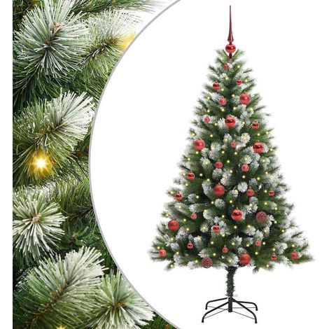 Sapin de Noël  Arbre de Noël artificiel à charnière avec neige en flocons (1/5)