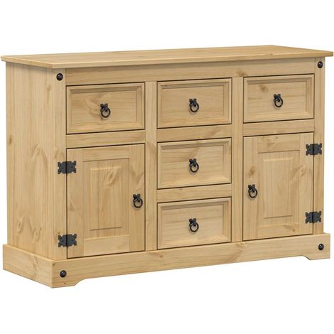 Aparador cómoda cómoda armario mueble organizador cocina salón Corona 115 x 40 x 76 cm madera maciza de pino 020031744 (1/5)