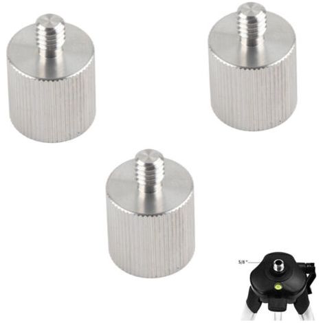 3 pièces Adaptateur de Trépied de Niveleur Laser, 5/8 Femelle vers 1/4 pour Pied de Micro, Appareil Photo, Adaptateur Fileté Réducteur (1/4)