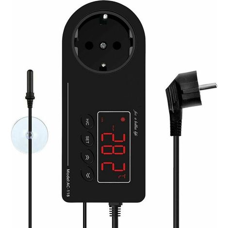 Thermostat Terrarium, Prise Thermostat Refroidissement et Chauffage, Thermostat de Reptile pour Serpents, Tortues, Lézards, Geckos et Autres Reptiles (1/5)