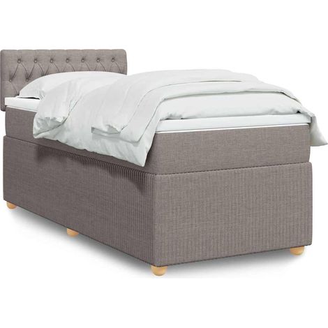 Boxspringbett mit Matratze Taupe 90x200 cm Stoff (1/5)