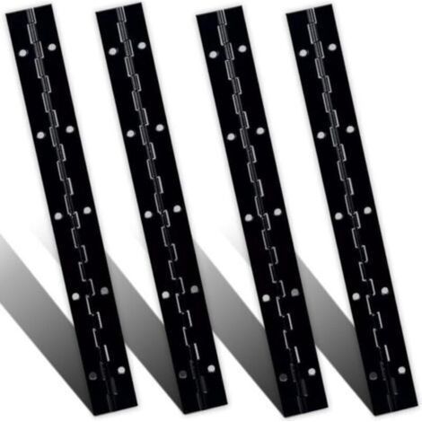 Lot de 4 charnières continues et piano de 27 cm, charnières continues en acier inoxydable robuste avec trou pour boîte aux lettres, meubles en bois, boîtes de rangement, porte d'armoire, piano, (1/4)