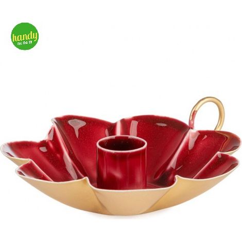 Portacandela 1P Kristel Bizzotto rosso h 4 cm