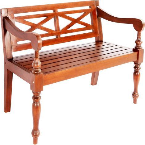 Batavia Bench 98 cm Solid Mahogany Wood Dark Brown vidaXL