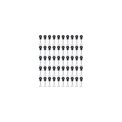 Lot de 50 isolateurs de clôture électrique, isolateur de clôture électrique à Visser pour élevage d'animaux, Accessoires de système de Grille Tube tétragone Tube Rond Tube de Fer d'angle H803