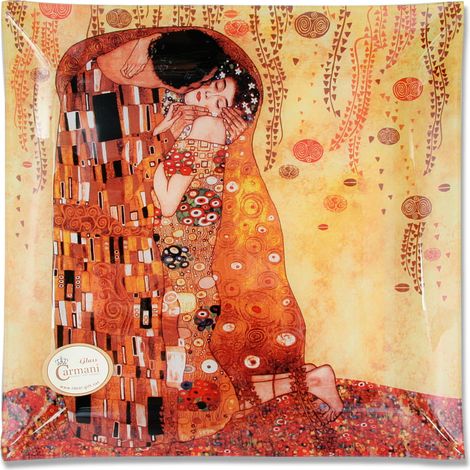 Carmani, plato decorativo - G. Klimt - El beso 30x30cm