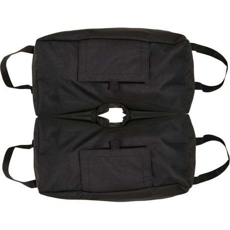 Pied de parasol pliable et portable, lestable avec jusqu'à 50 kg de sable, noir (1/5)