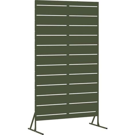Paravent vert olive, 100 x 50 x 180 cm, acier. (1/5)