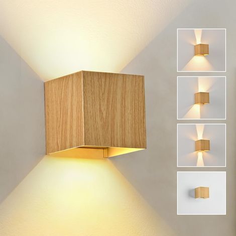LED Wall Light, Wood, IP65, Warm White 3000K, 6W, Indoor/Outdoor (1/5)