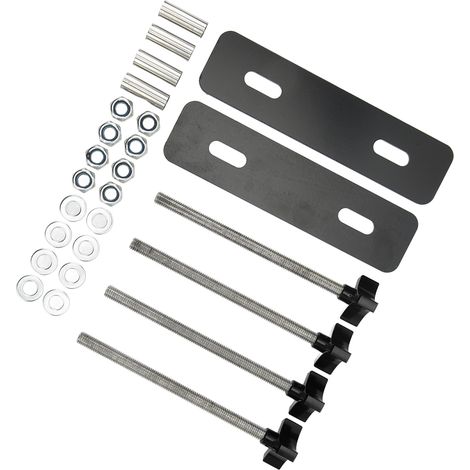 Stahl-Sandleiter-Montagesatz M10x180, 8–14 cm Achsabstand, Montagehalterung für SUV 4x4, 2er-Set, schwarz (1/5)