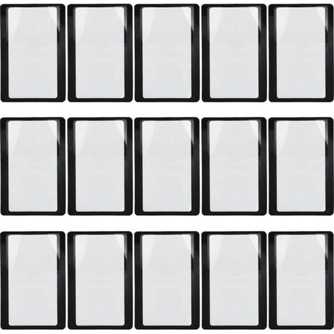 Set mit 15 leichten und tragbaren Lupen im Visitenkartenformat, ideal zum Schminken und Lesen von Kleingedrucktem.