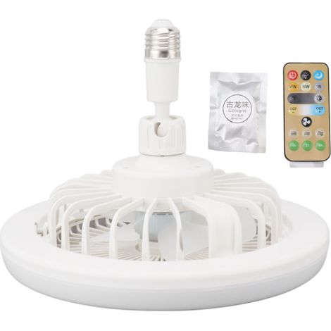 Ventilateur de plafond 30 W avec éclairage, 25 cm (9,8 pouces), angle réglable, télécommande, diffuseur d'arômes, 3 vitesses, température de couleur, culot E27, 86-265 V (1/5)