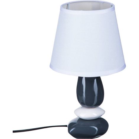 Lampe à poser pied en Céramique Abat-jour en Coton H 30 cm - Atmosphera (1/4)
