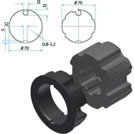 Adattatore motore Cherubini a45050517 compatibile motori tubolari 45mm