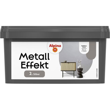 Alpina Wandfarbe Metall Effekt silber 1 L Innen