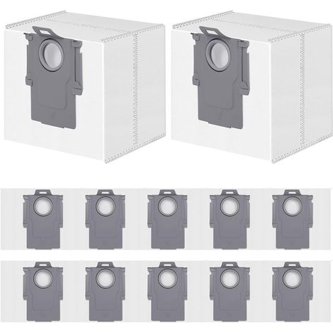 Lot de 12 Sacs Aspirateur pour Roborock S8+/S8 Pro Ultra/S7 MaxV Ultra/Q7 Max+/Q8 Max+/Q5 Pro+/Q5 Max+/Q10 X5+/S5+, Q7 M5+/L5+ Robot Aspirateur, Sacs à Poussière Accessoires de Rechange (1/5)