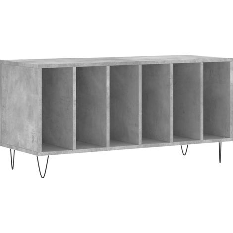 Armoire à disques - Meuble disques de rangement gris béton 100x38x48 cm bois d'ingénierie fr209 - Maison La Vie