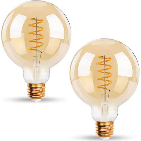 6-W-Edison-Vintage-LED-Lampen G80, warmweiß (2200 K), E27-Fassung, entspricht einer herkömmlichen 48-W-Glühbirne, Retro-Glühbirne, dekorative Retro-Lampe, nicht dimmbar, 2er-Pack (1/5)