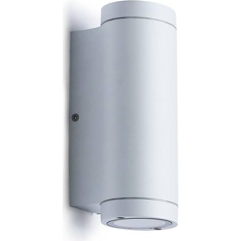 Applique murale extérieure/intérieur IP44 étanche lampes en aluminium blanc avec double douille GU10 lumières pour haut/bas pour jardin, balcon, patio salon (1/5)