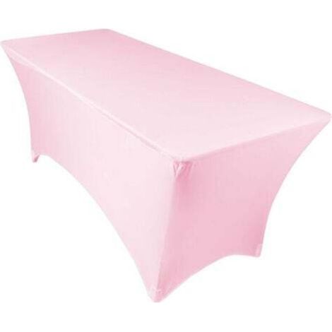 Table cover for 183cm folding table - pink, elastic table cover, table cover for clubs and restaurants (1/4)