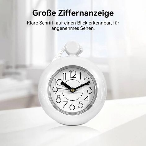 Reloj de baño,pequeño reloj de baño impermeable,temporizador de ducha,reloj de pared para baño y cocina (blanco) (1/5)