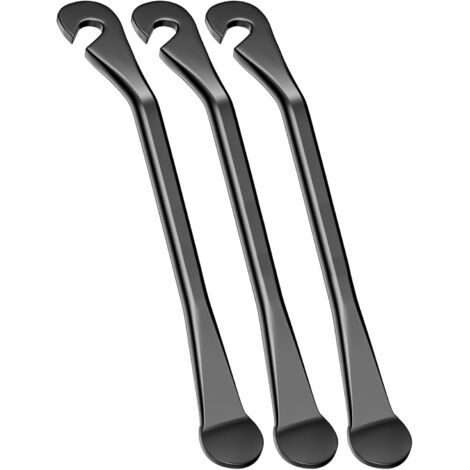 BUNTHAUS Lot de 3 DémontePneus de Vélo Outil de Changement de Pneu de Vélo en Acier Carbone de Qualité Supérieure Leviers Portables en Acier Inoxydable pour Réparation de Chambre à Air de Vélo (1/5)