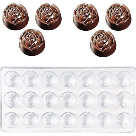 Moule à chocolat transparent, moule à bonbons en plastique transparent, pour la confection de bonbons sphériques, chocolats, gâteaux et autres gourmandises, boîte colorée 27,8 cm x 14 cm x 2,5 m (form (1/5)