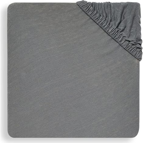 1 Drap-Housse, Jersey Coton Extensible, 60x120 cm, Gris Storm, Pour Lit Bébé (1/5)