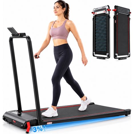 CITYSPORTS 2-in-1 Klappbares Laufband NB8 Dual-Face - Under Desk Walking Pad mit Fußreflexzonenmassage, 1-6 km/h, 3% Feste Neigung, Doppel-Display & Fernbedienung (1/5)