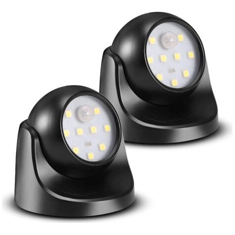 Spot LED avec Detecteur de mouvement, 2 Unités, Projecteur LED Sans Fil, 150 Lumen, Sphère Amovible, Rotation et Inclinaison à 360 degrés, Batterie à Pile [Classe énergétique A+++] (1/5)