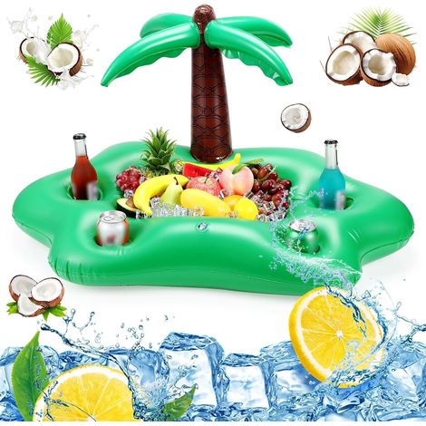 Porte-gobelet gonflable 2 en 1 avec plateau flottant - 8 trous - Grande capacité - Porte-gobelet gonflable pour piscine - Porte-gobelet flottant (1/5)