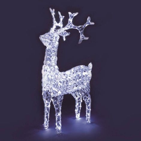 Renne lumineux 3D tête en mouvement 90CM 200 LED blanc froid fixe extérieur professionnel Lotti (1/5)