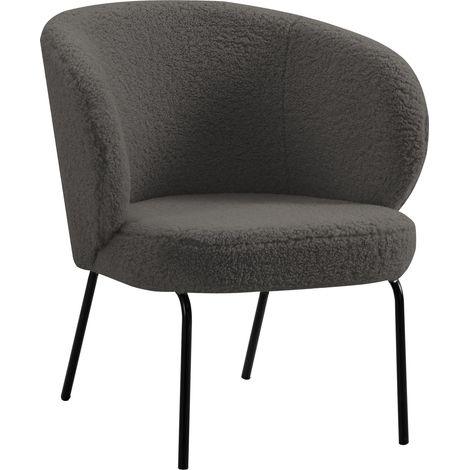 Fauteuil de Salon Design Scandinave Moderne Pieds Metal Laine (1/4)