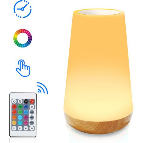 LED-Nachtlicht, Nachttischlampe, bunte Touch-Nachtlampe, Fernbedienung, für Schlafzimmer, Kinderzimmer und Wohnzimmer (1/5)