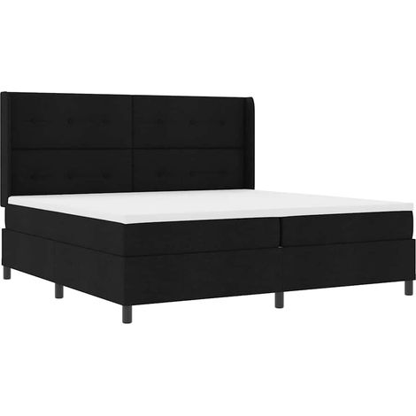 Maison Exclusive - Letto a Sorgente LED con testiera Nero 200 x 200 cm Tessuto (1/5)