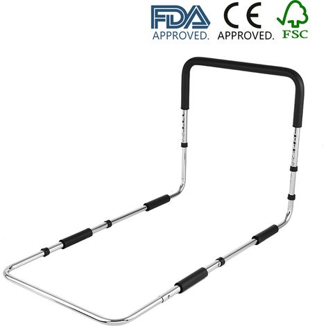 Barre de lit réglable en hauteur Carevas pour personnes âgées avec sangle d'ancrage, plaque de fer, poignée de sécurité, capacité de 159 kg (350 lb), homologuée CE/FDA/FSC (1/5)