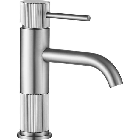 Rubinetto Da Lavabo Rea Lungo Stripe Brush Steel