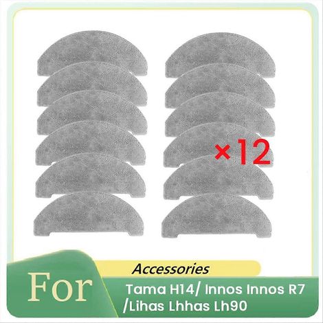 Packung mit 12 Reinigungstüchern für Tama H14/Innos R7/Lihas LH90 Saugroboter (Ersatzteile)