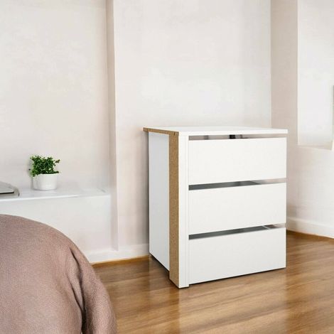 Dmora - Cajonera Giacarta, Cómoda multiusos, Cómoda de dormitorio, Gabinete con cajones, 57x55 h70 cm, Blanco (1/5)
