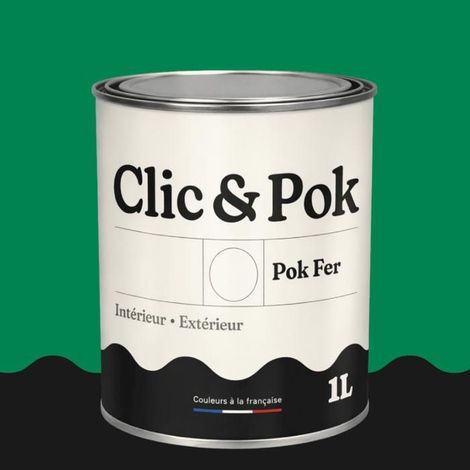 Peinture Fer Antirouille – Métal Extérieur Intérieur, Satinée, Protection Rouille - 1L - RAL 6024 - Vert signalisation
