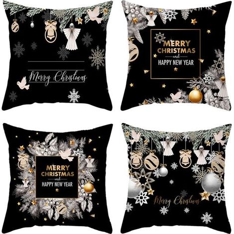 Kissenbezug - OKUMGGYJ - Weihnachten - Mehrfarbig - 45 x 45 cm - 4er-Set
