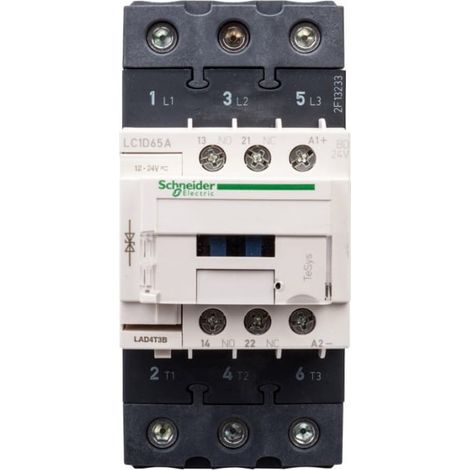 Contacteur de puissance TeSys Deca 65 A triphasé 24 V CC 1 NO 1 NF (EVK) LC1D65ABD