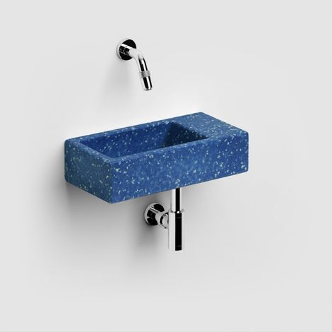 Clou Flush 3 Ecorazzo-Handwaschbecken 36 x 18 cm mit Ablage rechts, ohne Hahnloch (1/5)
