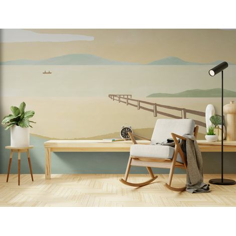 Papier Peint Pastel - Bord de Mer - 150 x 250 cm (1/2)