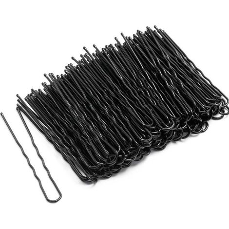 Haarnadeln, 150 Stück, U-förmige Haarnadeln aus Metall, Haarspangen-Set für Damen und Mädchen, Schwarz (1/5)