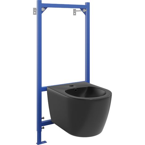 Ensemble encastré bidet cadre Fenix B avec bidet Carmen, noir mat - 69935884985 (1/4)