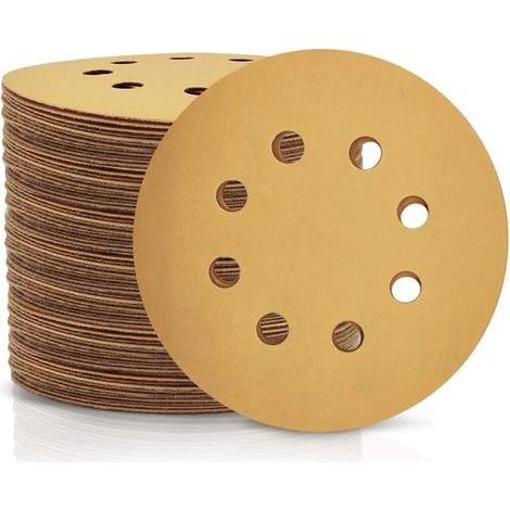 GROOFOO Schleifscheiben, 125 mm, 50 Stück, runde Schleifscheiben mit 8 Löchern, Körnung 800 zum Schleifen, Polieren und Entrosten (1/5)