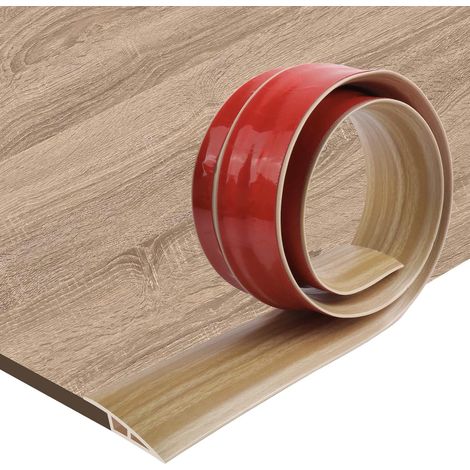 Barre de Seuil Adhésive PVC, Profil de Transition pour Rattrapage de Dénivellation, Jonction entre Sols et Portes Hauteur Réglable，Rampe de Seuil Bandes de Transition Sol (1/5)