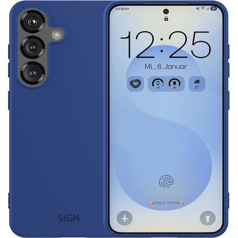 Custodia in silicone liquido SiGN per Samsung Galaxy S25 - Blu
